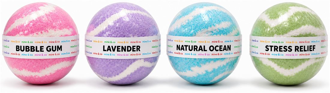 Bath Bomb Nourish: Bubble Gum, Lavender, Natural Ocean, Stress Relief