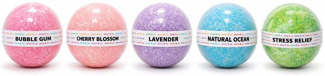 Bath Bomb Petite: Bubble Gum, Cherry Blossom, Lavender, Natural Ocean, Stress Relief